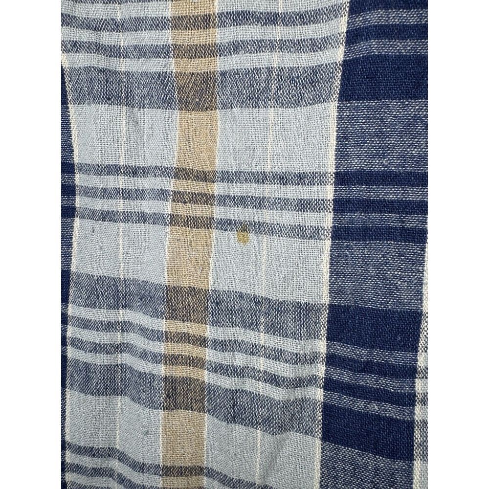 Carbon 2 Cobalt Linen Blend Mens Plaid Button Up Shirt XL - Picture 7 of 7